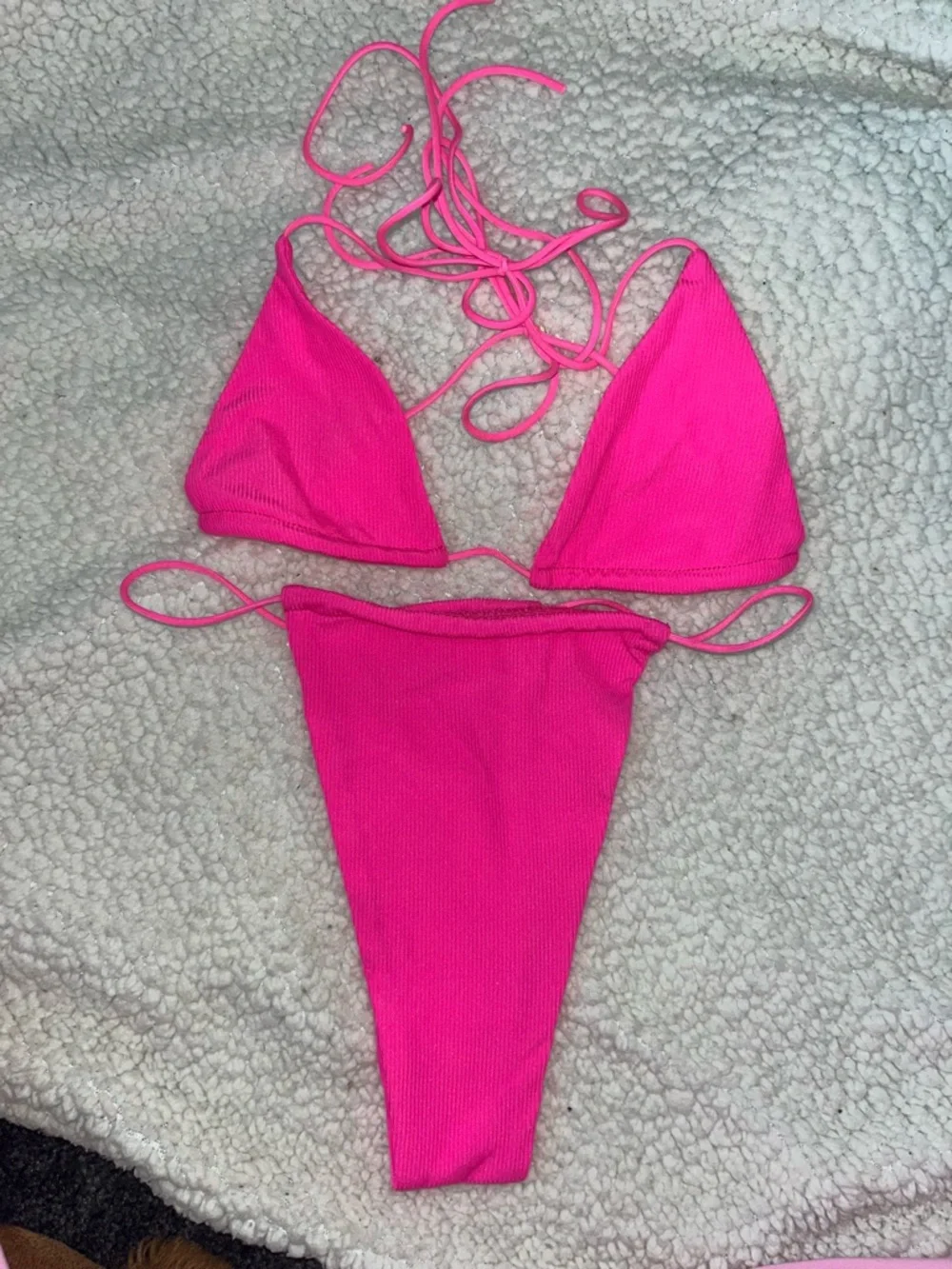 Oh Polly hot pink micro triangle bikini medium